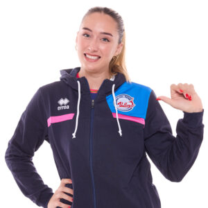 Felpa blu donna con dettaglio azzurro